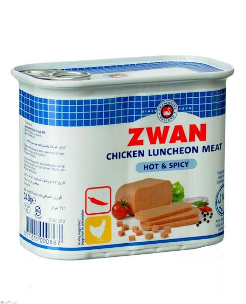 Zwani Chicken luncheon meat Hot&amp; Spicy 340g x12